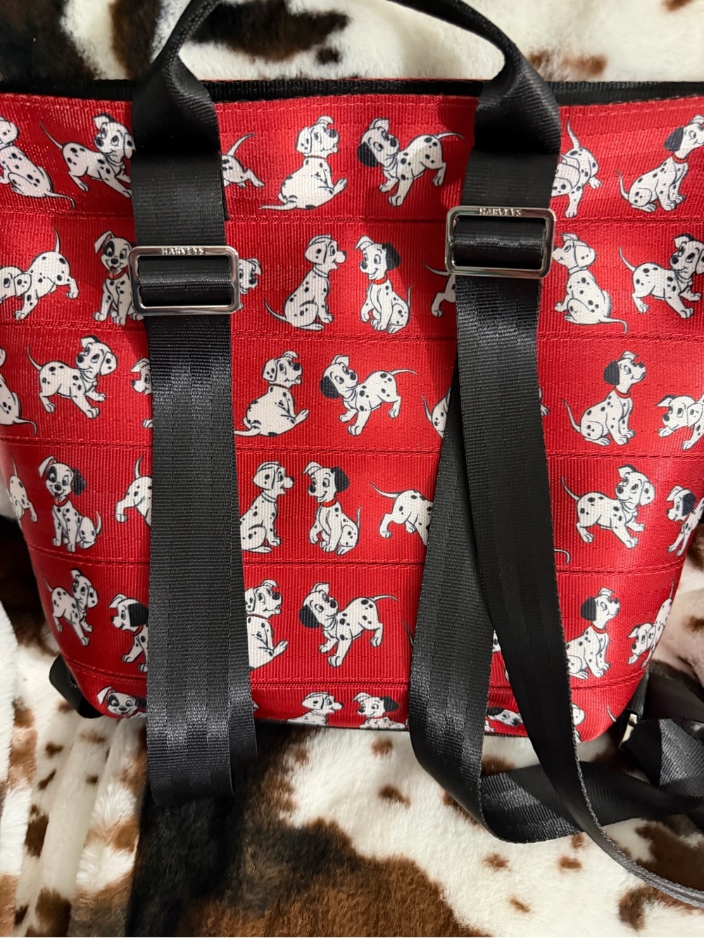 Harveys Red Dalmatian Print Crossbody Bag - Picture 5 of 6